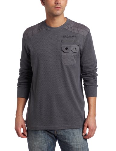 Marc Ecko Cut & Sew Mens Colonel Thermal Shirt, Ciggar, Small