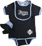 Tampa Bay Rays Baby Bib and Bootie Creeper Set