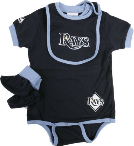 Tampa Bay Rays Baby Bib and Bootie Creeper Set