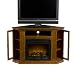 SEI Claremont Media Console with Electric Fireplace, Brown Mahogany