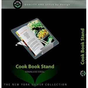 NewlineNY Stainless Steel Cookbook Stand with Glass Protector