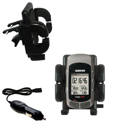 Garmin Edge 205 Auto Vent Holder with Car Charger - Uses Gomadic TipExchange