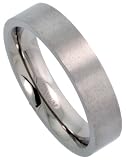Titanium 5 mm  Comfort Fit Plain Flat Wedding Band / Thumb Ring