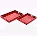 Set of 2 Traditional Wooden Rectangular Serving Trays with Handles 24"