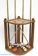 10 Cue Stick and Pool Table Ball Floor Rack Oak Finish