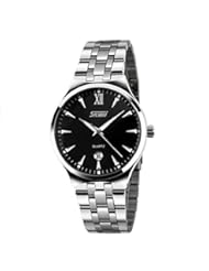 Watch: Towallmark(TM)Stainless Steel Band Luxury Sport Analog Quartz Clock Mens Wrist Watch Black - Towallmark