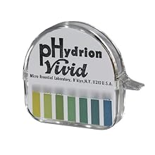 Micro Essential Lab 67 Hydrion Vivid Short Range Urine and Saliva pH Test Paper Dispenser, 5.5 - 8.0 pH, Single Roll