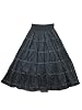 Indian Maxi Skirt Black Smocked Waist Bohemian Cotton Long Gypsy Skirts