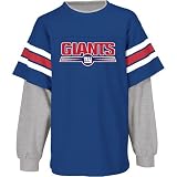 Reebok New York Giants Kids 4-7 Long Sleeve Team Color/Grey Layered T-Shirt