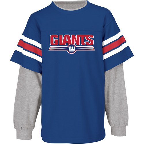 Reebok New York Giants Kids 4-7 Long Sleeve Team Color/Grey Layered T-Shirt