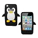Touch 4 Black Cute Penguin Protective Soft Silicone Back Case Cover Shield For Apple iPod Touch 4 4th Gen Generation From My Fone UK