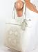 Coach Julia Leather North South Leigh Slim Bag Tote Parchment - Coach 17041WHT