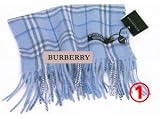 Blue Burberry 100% Cashmere Scarf