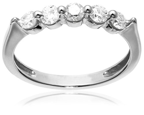 14k White or Yellow Gold 5-Stone Shared-Prong Diamond Ring (1/2