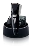 Philips - Set Cortapelo+Barbero Qg303010, Recargable, 9 Posiciones, Para Nariz, Orejas, Patillas, Nuca Y Barba, 5 Cabezales. Negro.