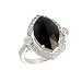 Sterling Silver Fancy Marquis Cut Black Cubic Zirconia Ring by Crislu