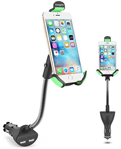 Car Mount, EnergyPal HC84K Car Smartphone Holder with Dual USB 2.1A Charger With Over Charge and Over Current Protection