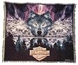 Harley Davidson Motorcycles Wolf Mountain Throw Blanket Rug Afghan New Gift