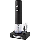 Wine Enthusiast Electric Push-Button Corkscrew -Black
