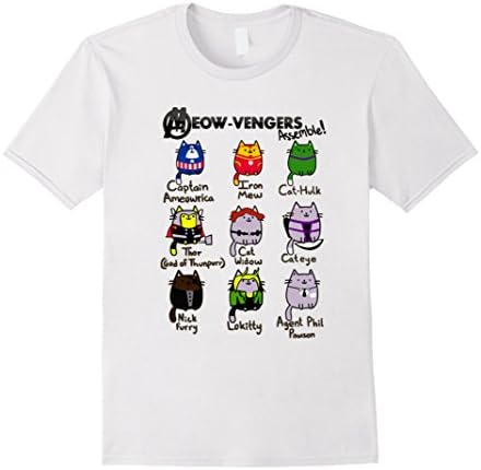 Men's MEOW-VENGERS ASSEMBLE T-SHIRT Medium White