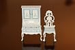 Miniature Fine Furniture Handpainted Desk and Chair Set