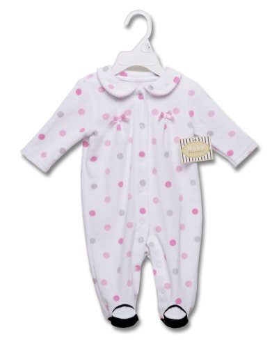 Baby Starters Dot Print Velour Sleep N Play, White, 0 3 Months 414%2B%2B5LmgxL Baby Starters Dot Print Velour Sleep N Play, White, 0 3 Months