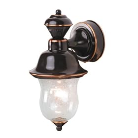 Heath Zenith SL-4171-AC 150-Degree Motion-Activated Napa Style Decorative Lantern with Seeded Glass, Antique Copper