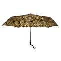 Automatic Open/Close Cheetah Print Umbrella - Brown/ Black