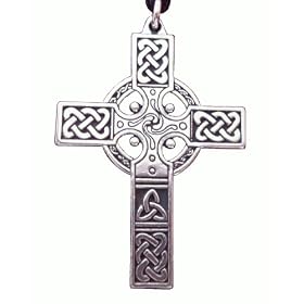 Pewter Celtic Cross Necklace Renaissance Pendant Christian Jewelry for Men and Women