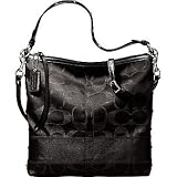 AUTHENTIC COACH SIGNATURE STRIPE STUD LUREX LARGE CONVERTIBLE 12904 (Black)