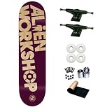 Alien Workshop Filmworks 8.0 Skateboard Deck Complete Black Trucks White Wheels