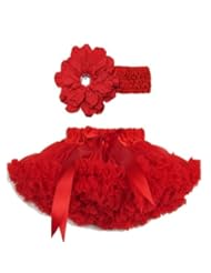 Apparel: Buenos Ninos Girls Tutu Pettiskirt Set Hair Clip Size 7-8T Red - Yiwu Superfashion Baby E-Commerce Business Firm