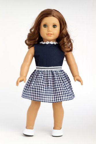 Saturday Afternoon - Navy Blue Dress (Shoes sold separately); fits 18 inch American Girl dolls