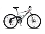 Boss Silver Streak Alloy Dual Suspension 26 21 Speed Double Disc Brakes Mens Bike