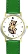 Koala on Branch - Koala Bear Animal - WATCHBUDDY&reg; DELUXE TWO-TONE THEME WATCH - Arabic Numbers - Green Leather Strap-Size-Large ( Men's Size or Jumbo Women's Size )
