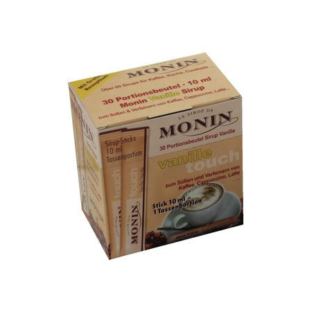 MONIN Vanille Sirup - 30 Sticks à 10ml Tassenportion (einzeln verpackt)