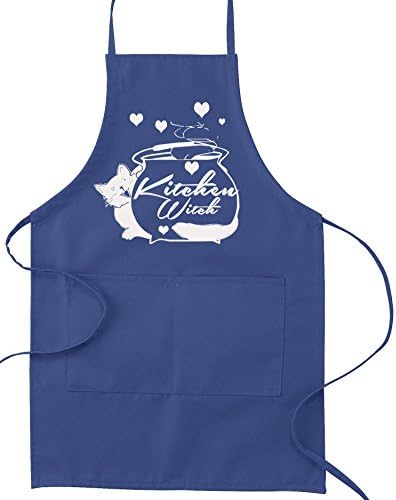 Wonderfully Witchy Kitchen Witch Apron Royal Blue