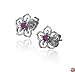 Sterling Silver Amethyst Open Flower Earrings