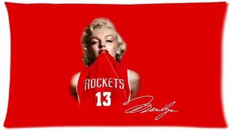 Marilyn Monroe in James Harden #13 Jersey Rectangle Pillow Cases Covers 20x36 inch One side - Nice Packaging