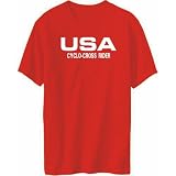 T-Shirt Mens Red  USA Cyclo-Cross Rider / ATHLETIC AMERICA  Sports