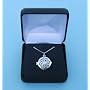 Vintage Sterling Silver Swirl Compass Locket with 17.5 inch Silver Chain
