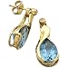 14K Yellow Gold Swiss Blue Topaz Diamond Earrings