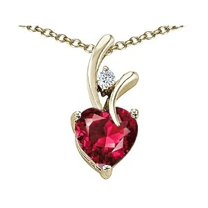 Romantic Ruby Heart Shaped Pendants