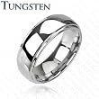 Tungsten Carbide Shiny Finish 2 Tier Band