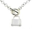 Fiorentino Silver Lock Charm Toggle Necklace