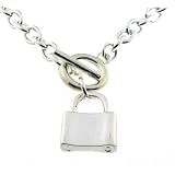 Fiorentino Silver Lock Charm Toggle Necklace