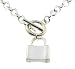 Fiorentino Silver Lock Charm Toggle Necklace