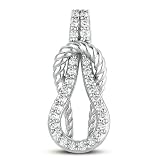 14k .26 Dwt Diamond White Gold Rope Love Knot Charm - JewelryWeb
