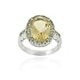 Sterling Silver Genuine 6.5 CT. TGW Citrine and Peridot Oval Ring