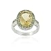 Sterling Silver Genuine 6.5 CT. TGW Citrine and Peridot Oval Ring